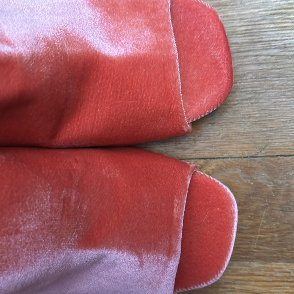 ModCloth 10 Coral Velvet Cactus Mules - Picture 5 of 7